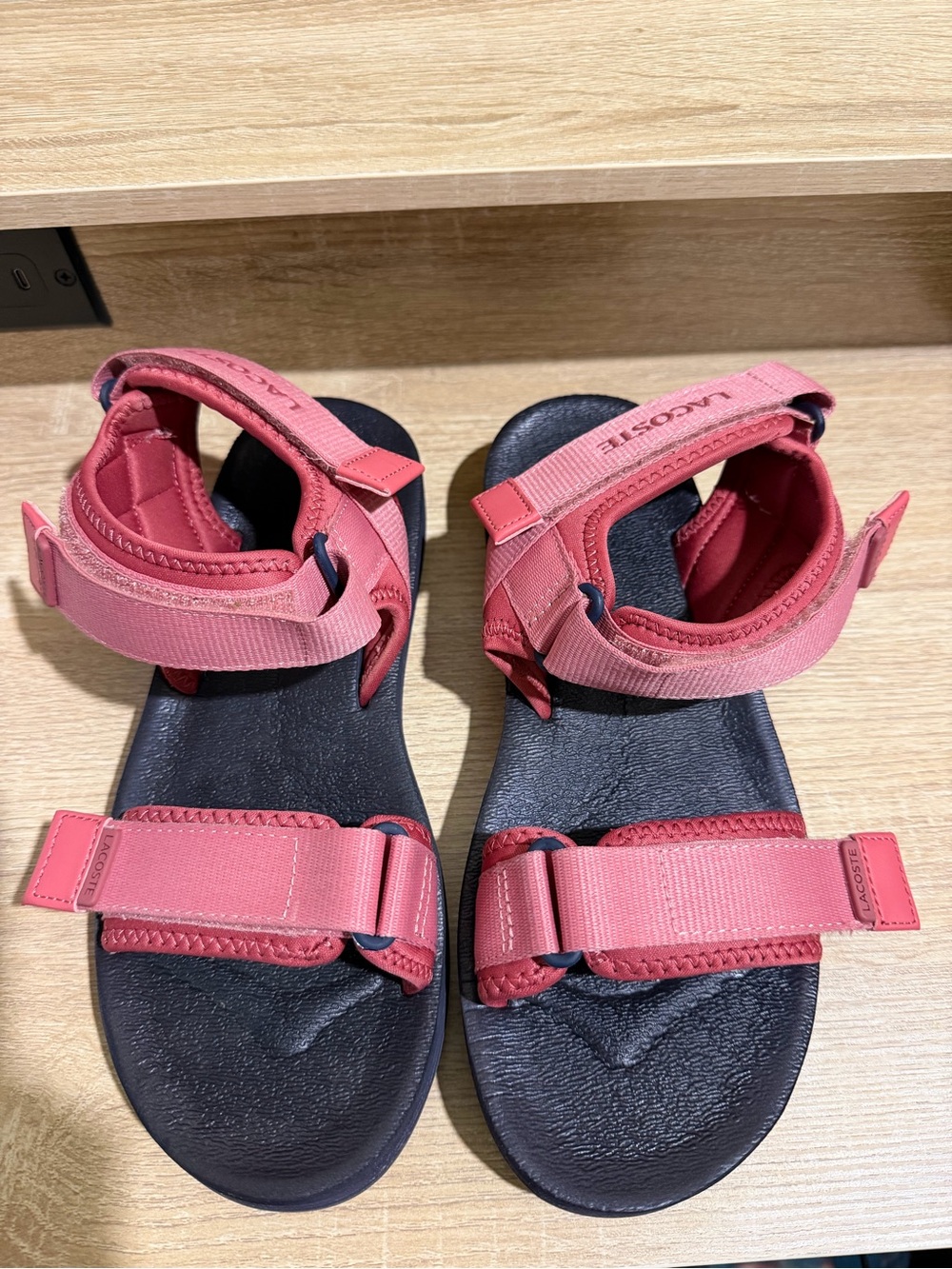 Lacoste Pink Sport Sandals with Adjustable Straps